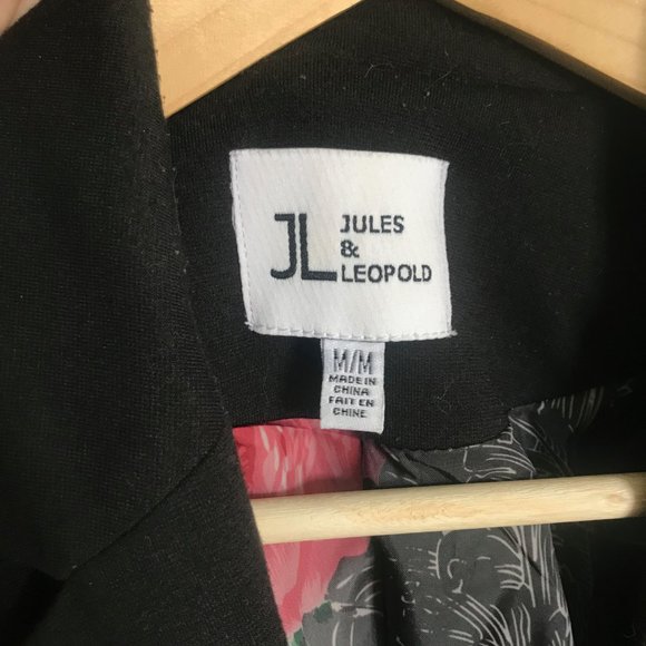 Black Blazer with Flower Lining - Picture 2 of 5